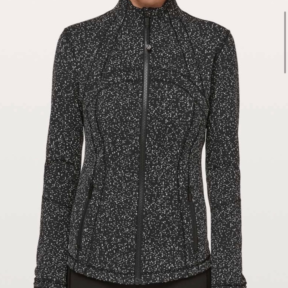 Define Jacket Magnetized Jacquard  Black White